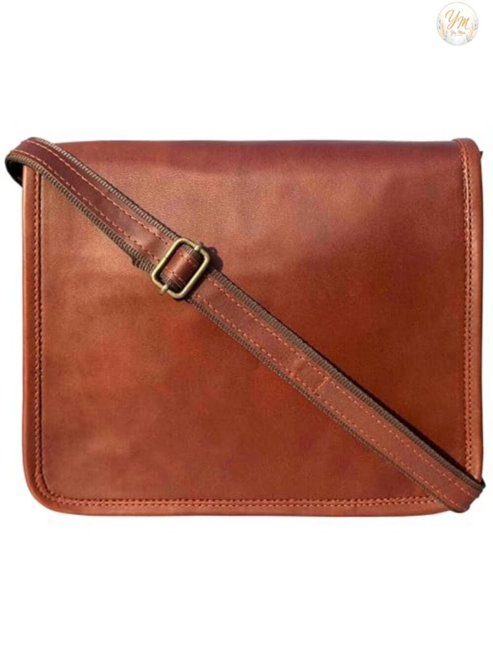 Genuine Goat Leather Messenger Bag Fits 10.5 Inch iPad - Small Crossbody